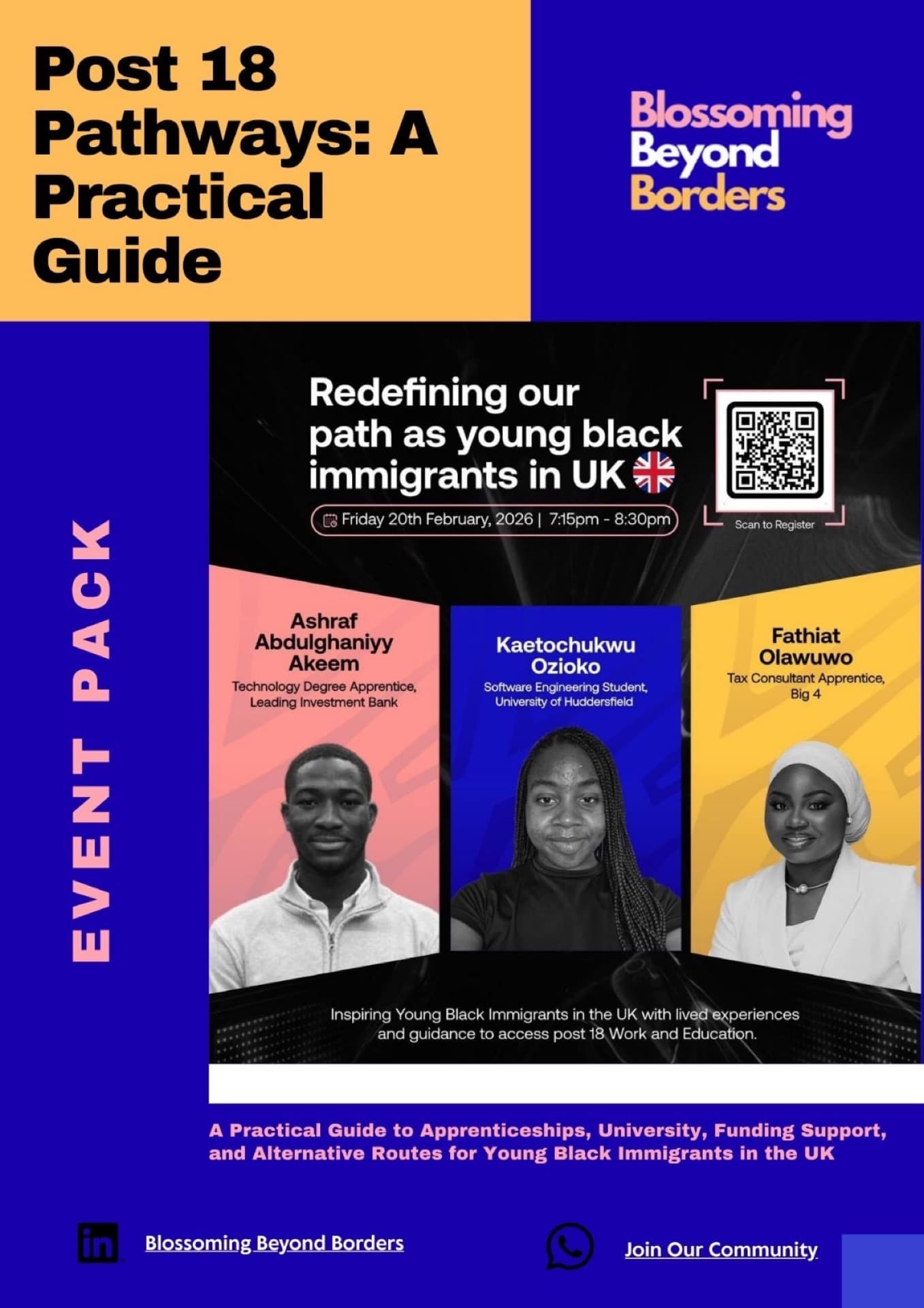 Cover of the BBB event pack: Post 18 Pathways, A Practical Guide